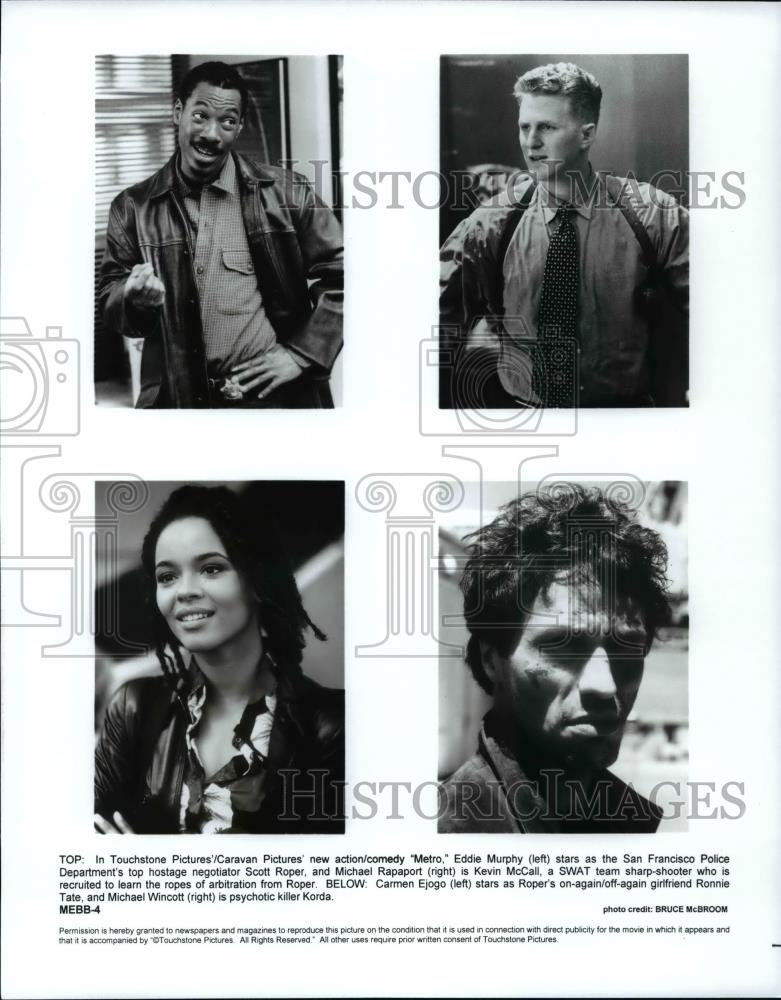 1997 Press Photo Eddie Murphy, Michael Rapaport & Carmen Ejogo in Metro. - Historic Images