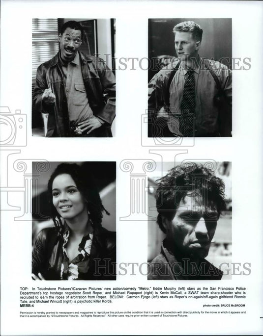 1997 Press Photo Eddie Murphy, Michael Rapaport & Carmen Ejogo in Metro. - Historic Images