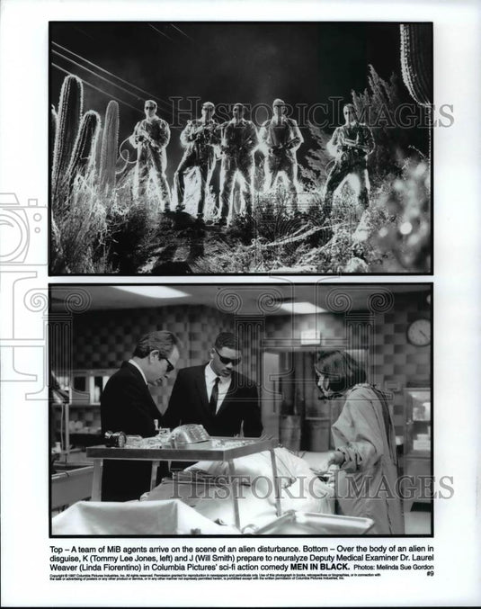 Press Photo Men In Black-Tommy Lee and Will Smith, Linda Florentino - cvp98941 - Historic Images
