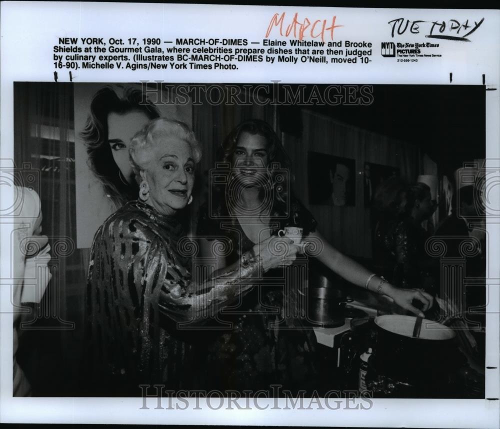 1990 Press Photo Elaine Whitelaw and Brooke Shields - cvp98994 - Historic Images