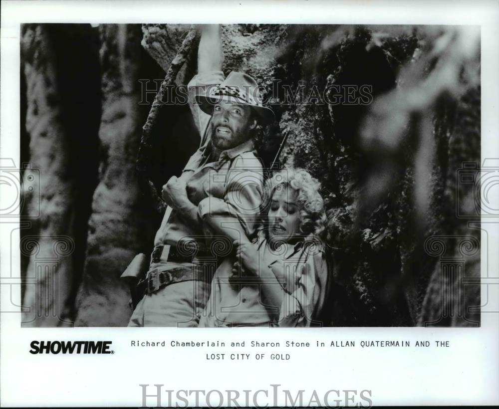 1988 Press Photo Richard Chamberlain and Sharon Stone-The Lost City of Gold - Historic Images