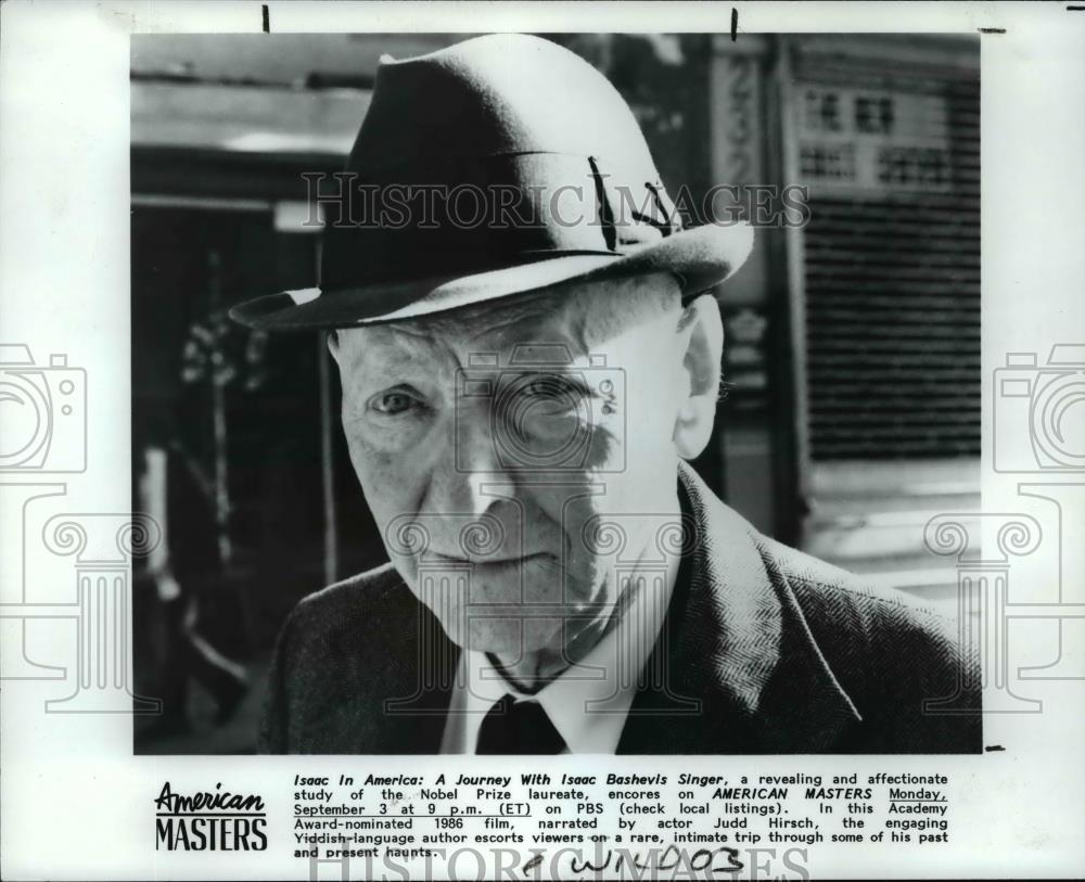 1990 Press Photo Isaac In America: A Journey With Isaac Bashevis Singer.&quot; - Historic Images