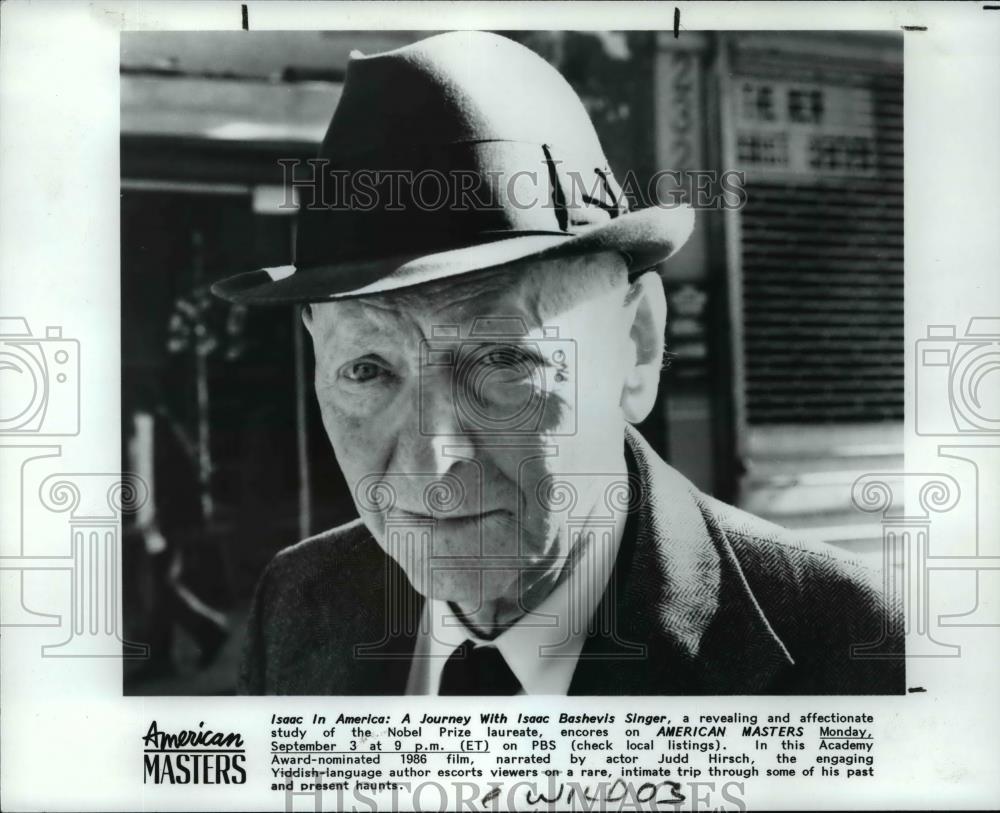 1990 Press Photo Isaac In America: A Journey With Isaac Bashevis Singer." - Historic Images