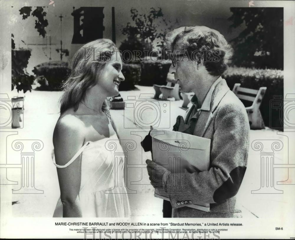 1980 Press Photo Marie Christine Barrault and Woody Allen-Stardust Memories - Historic Images