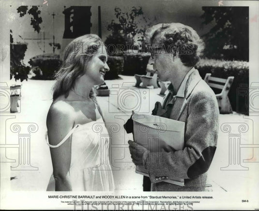 1980 Press Photo Marie Christine Barrault and Woody Allen-Stardust Memories - Historic Images