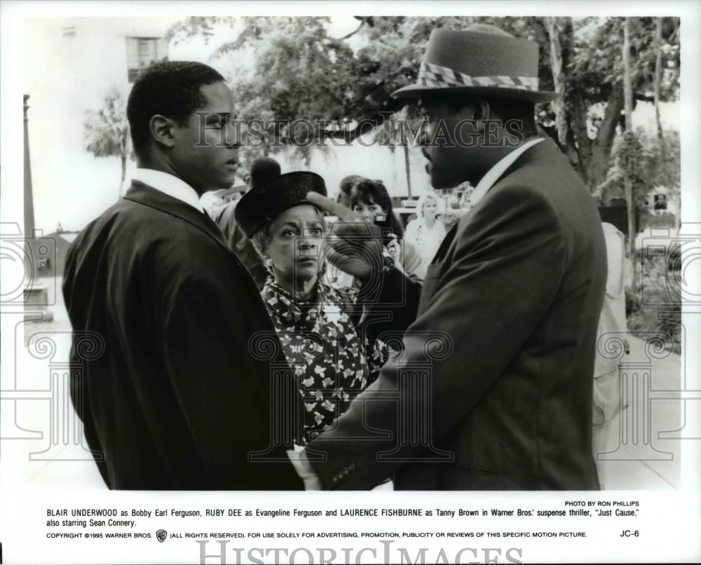 1995 Press Photo Blair Underwood, Ruby Dee & Laurence Fishburne in Just Cause. - Historic Images