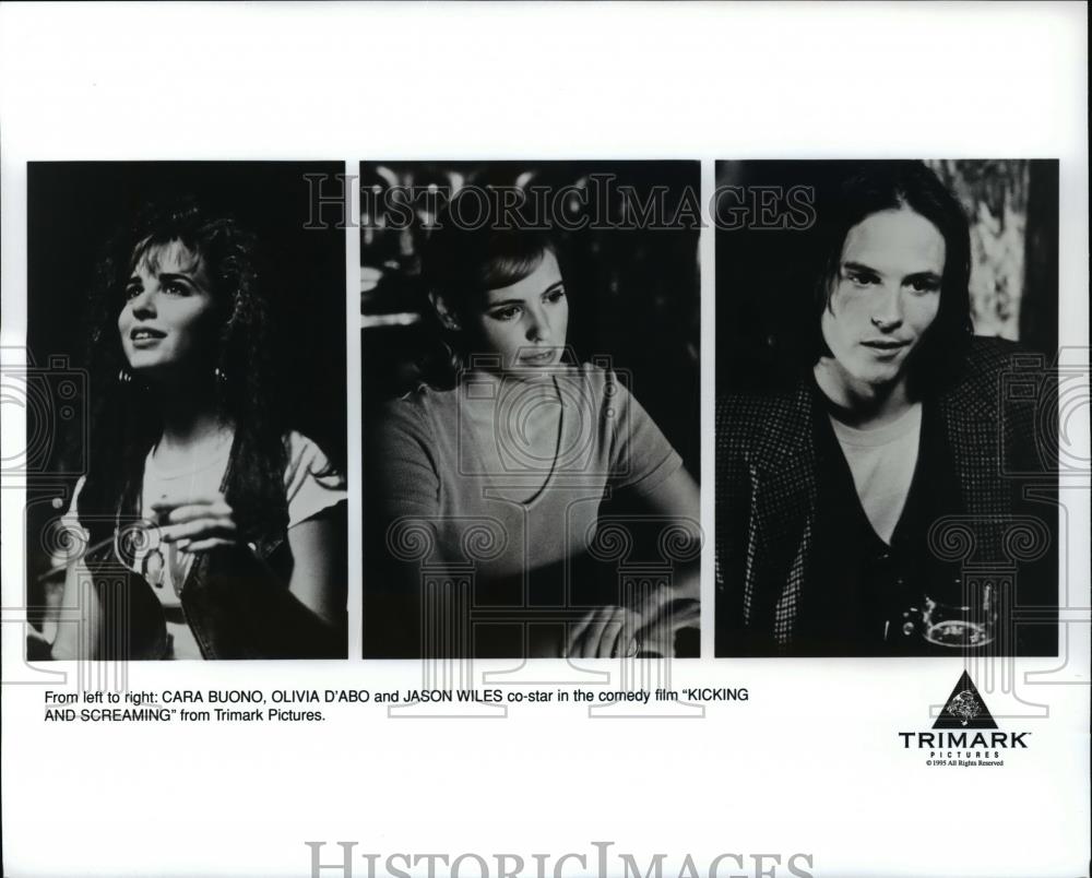 Press Photo Cara Buono, Olivia D'Abo and Jason Wiles-Kicking And Screaming - Historic Images