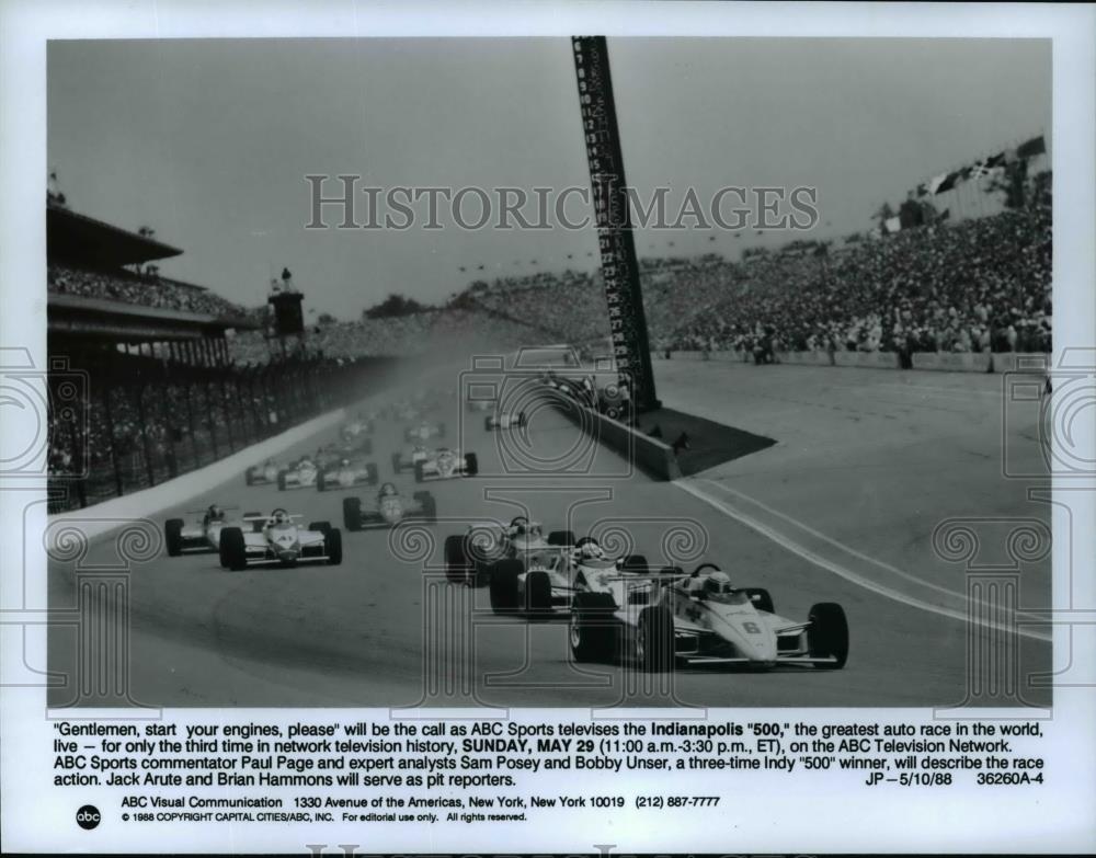 1988 Press Photo Indianapolis 500 auto race - cvp99323 - Historic Images
