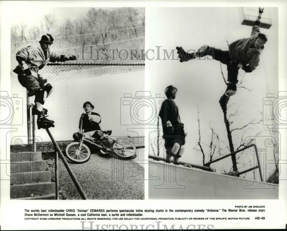 1994 Press Photo The worlds best rollerbladder Chris Airman Edwards in Airborne - Historic Images