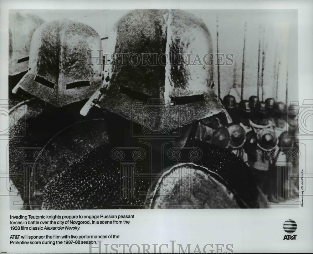 1938 Press Photo Teutonic knights scene from Alexander Nevsky. - cvp99368 - Historic Images
