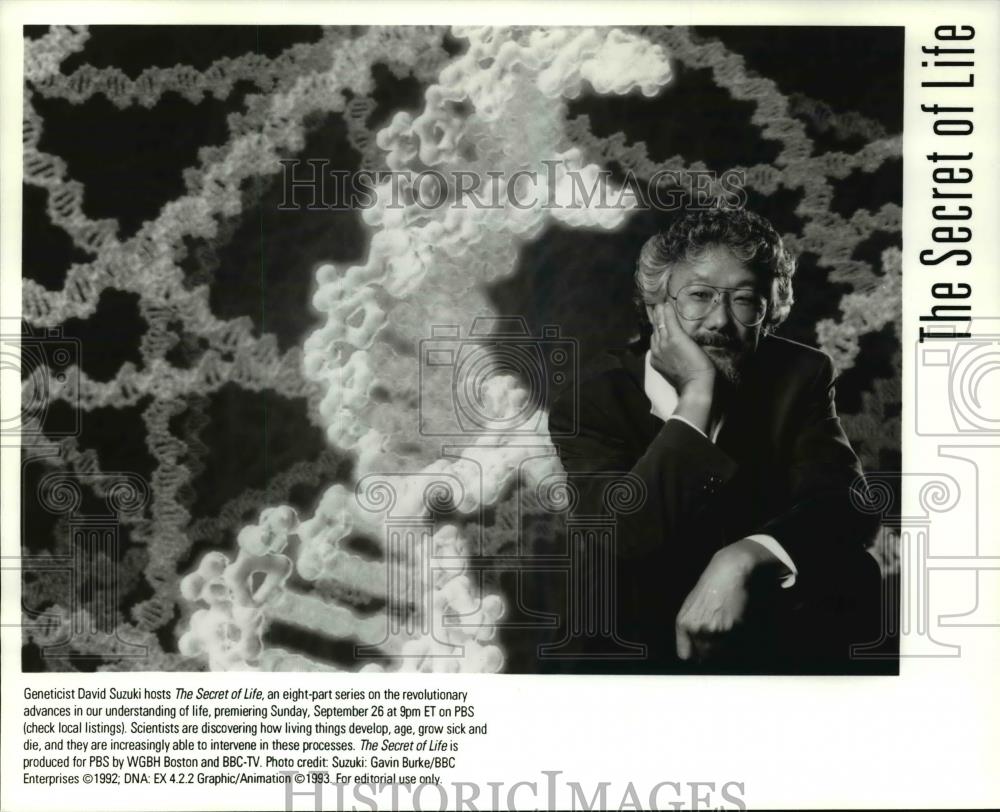 1992 Press Photo Geneticist David Suzuki hosts The Secret of Life. - cvp99460 - Historic Images