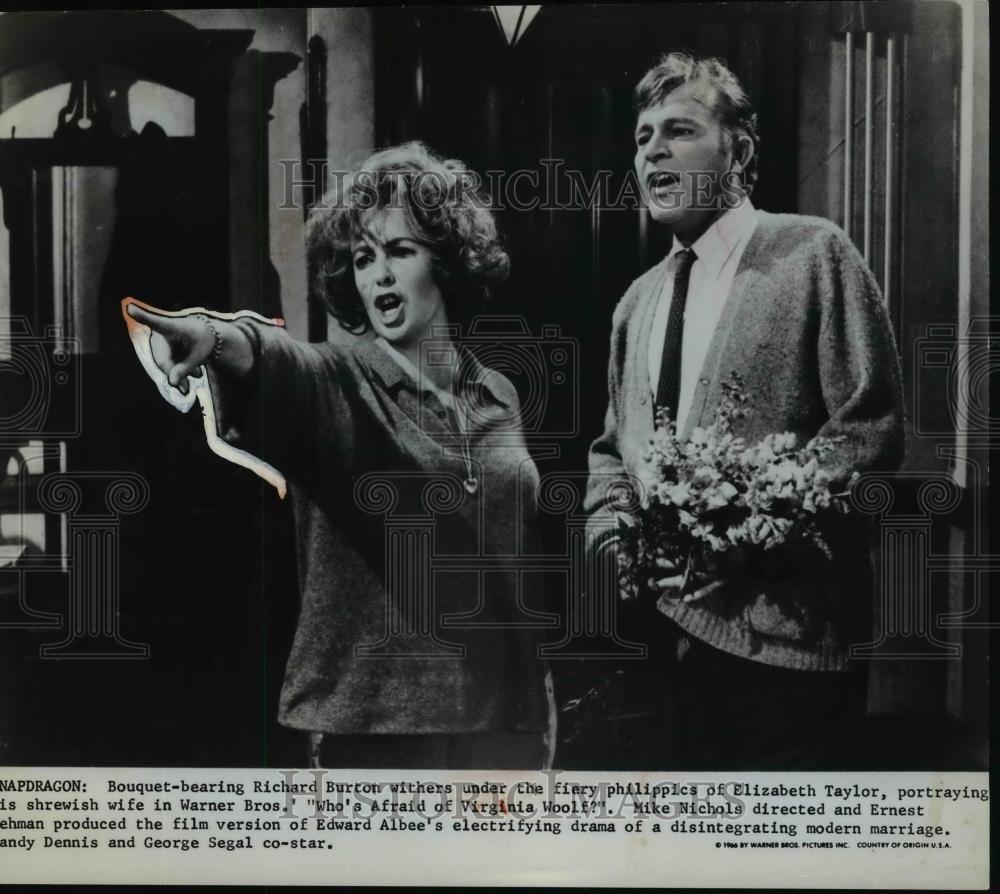 1967 Press Photo Elizabeth Taylor, Richard Burton-Who's Afraid Of Virginia Woolf - Historic Images