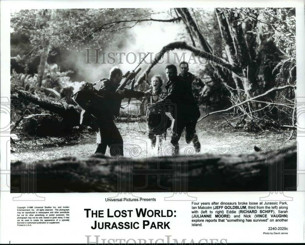 Press Photo The Lost World:Jurassic Park-Goldblum, Moore, Vaughn, Schiff - Historic Images