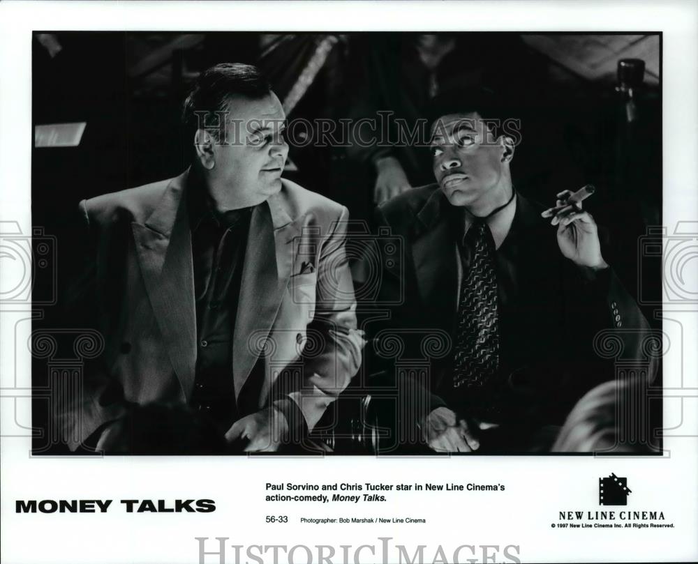 1997 Press Photo Paul Sorvino and Chris Tucker star in action-comedy,MONEY TALKS - Historic Images