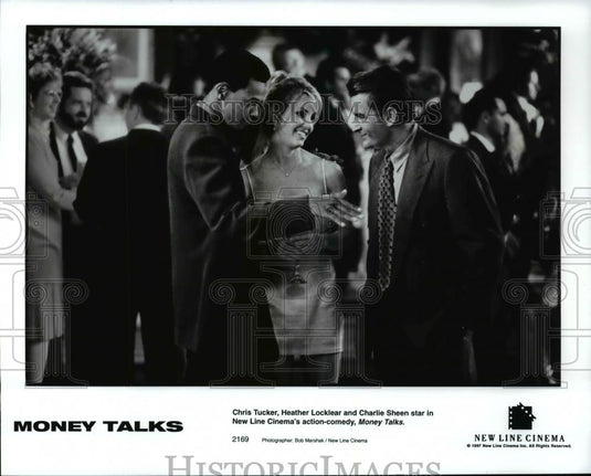 1997 Press Photo Chris Tucker,Heather Locklear and Charlie Sheen in MONEY TALKS - Historic Images