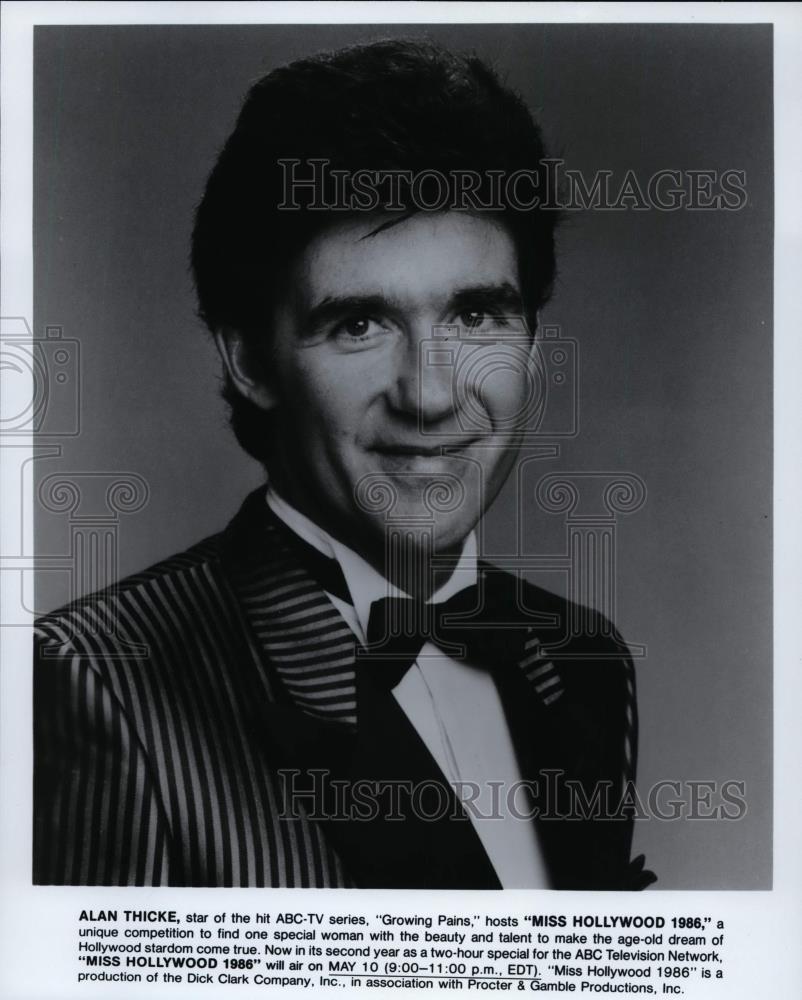 1986 Press Photo Alan Thicke-Miss Hollywood 1986 host - cvp99674 - Historic Images