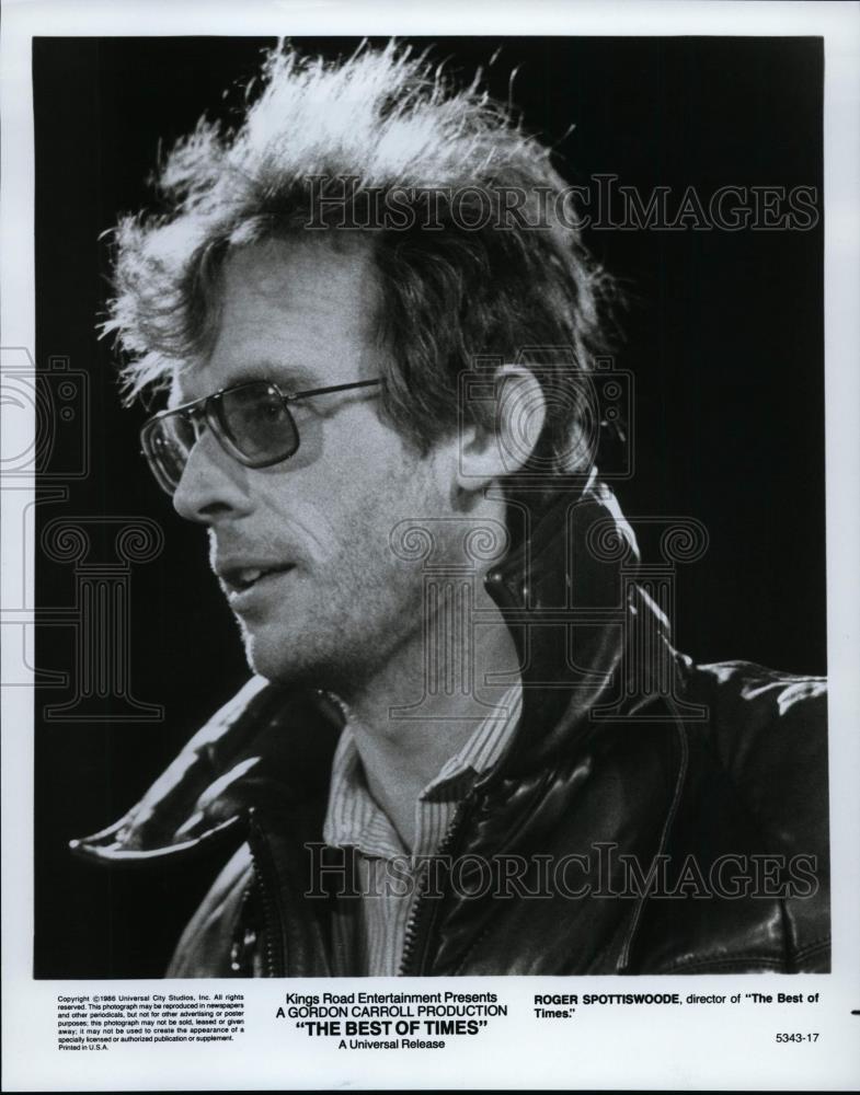 1986 Press Photo Roger Spottiswooke, director of &quot;The Best of Times.&quot; - Historic Images
