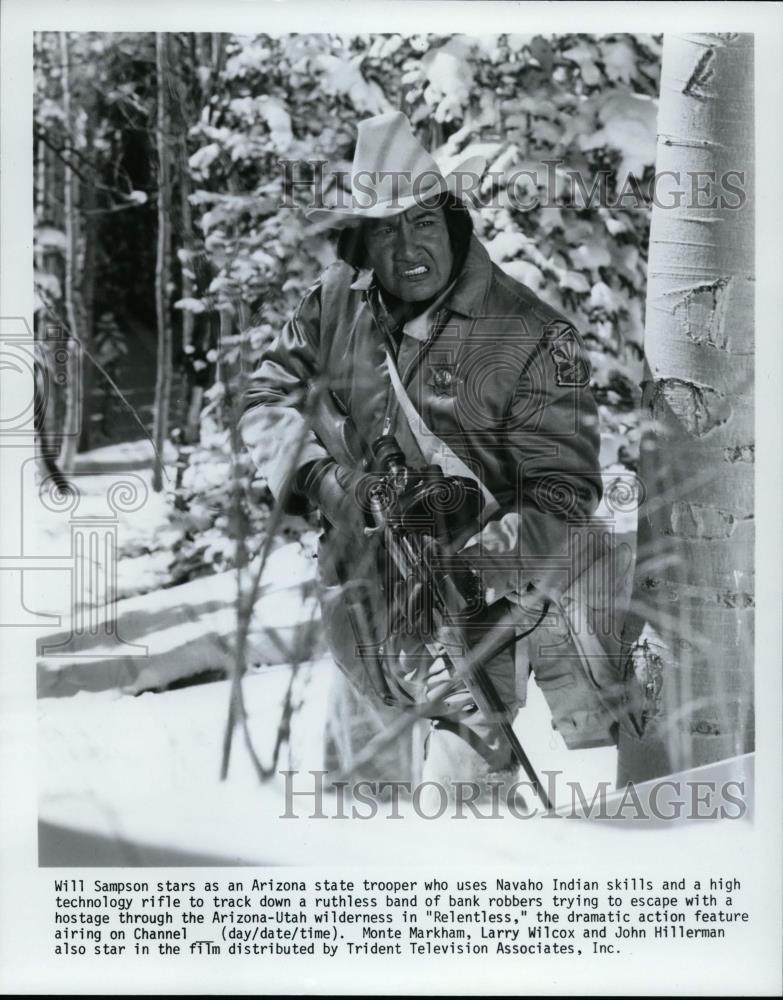 Press Photo Will Sampson starrs as an AZ state trooper in "Relentless." - Historic Images