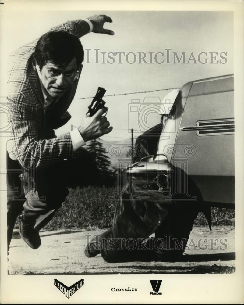 Press Photo Viacom Features presents &quot;Crossfire,&quot; with James Farentino. - Historic Images