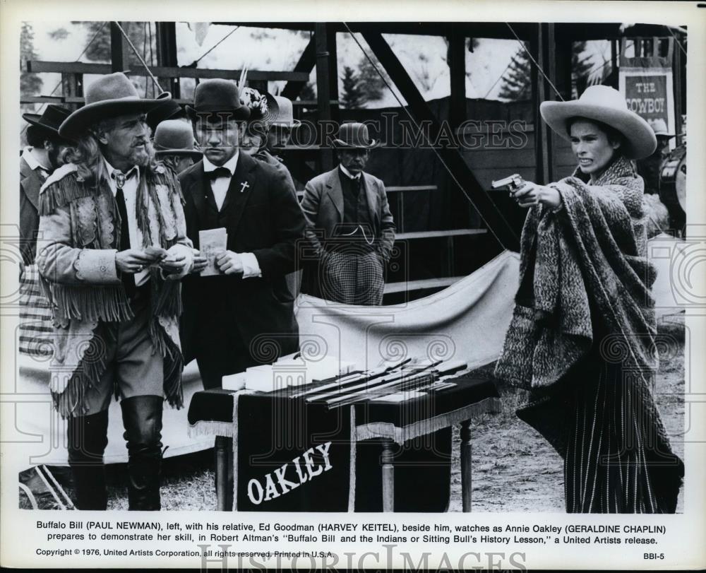 Press Photo Paul Newman, Harvey Keitel and Geraldine Chaplin - cvp99780 - Historic Images