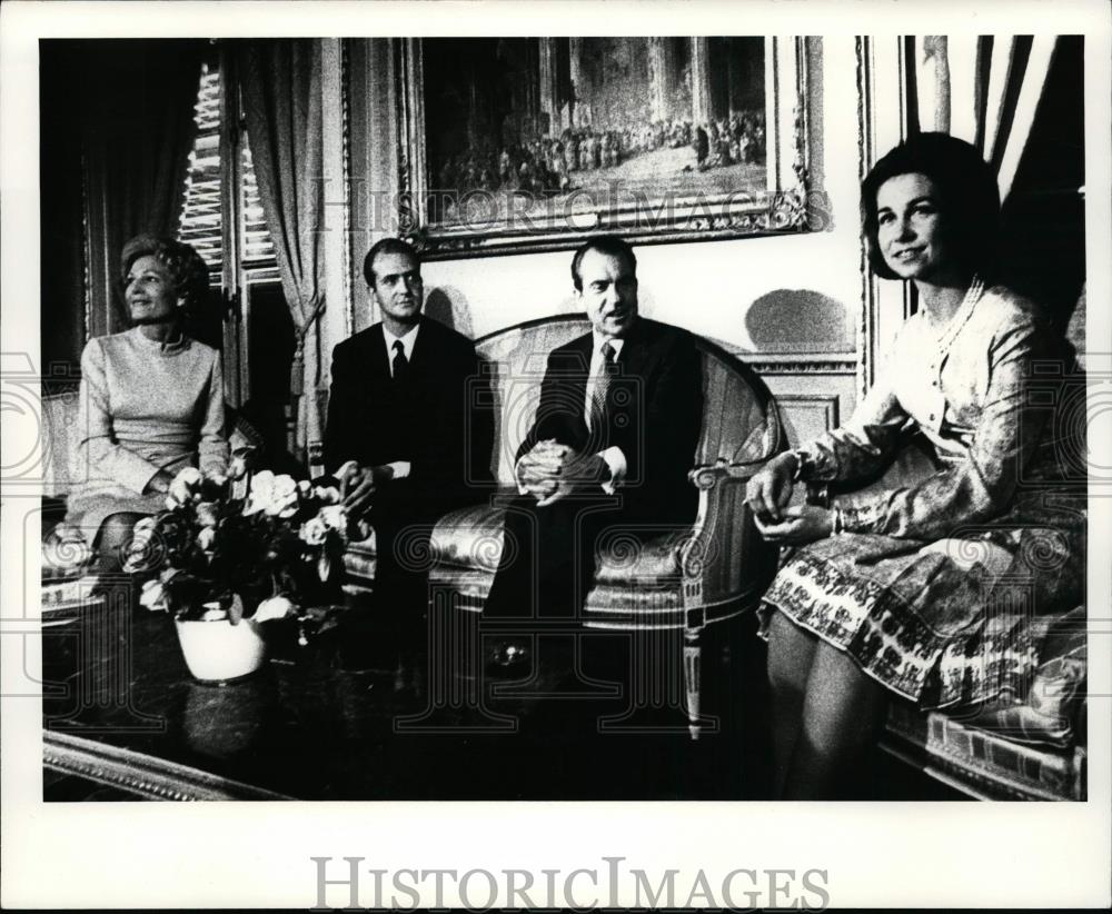 1971 Press Photo The Nixons and Spain&#39;s Royal couple - cvp99812 - Historic Images