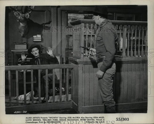 1955 Press Photo Joel McCrea in Wichita. - cvp99890 - Historic Images
