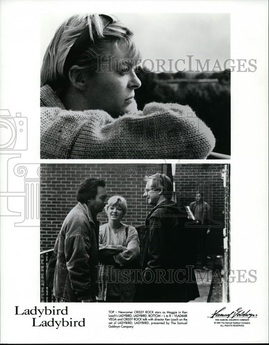 1994 Press Photo Crissy Rock and Ken Loach on set of Ladybird, Ladybird. - Historic Images