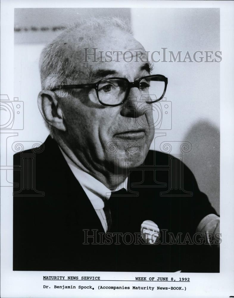 1992 Press Photo Dr. Benjamin Spock - cvp99951 - Historic Images