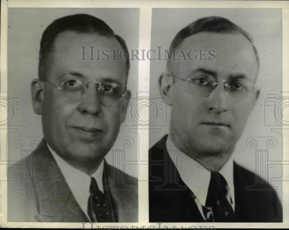 1938 Press Photo Flint, Michigan Leaders Lewis J. Ludlington, James R. Pollock - Historic Images