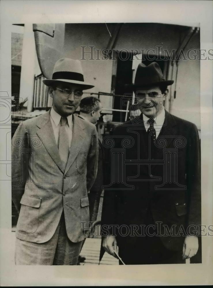 1939 Press Photo Arthur J. Altmeyer, John G. Winant at Cuban Labor Conference - Historic Images