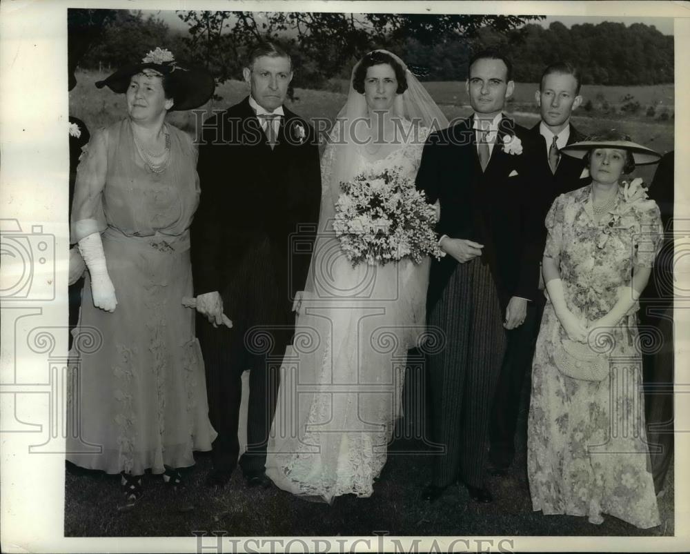 1938 Press Photo Elizabeth Rogers Roberts Marries Charles Alfred Hamilton - Historic Images