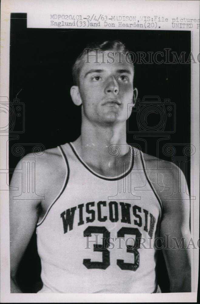 1963 Press Photo University of Wisconsin basketball player Gene Englund - Historic Images