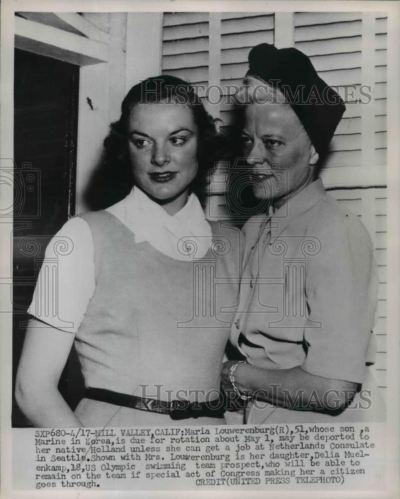 1952 Press Photo Delia Muelenkamp, US Olympic Swimming team prospect - net05407 - Historic Images