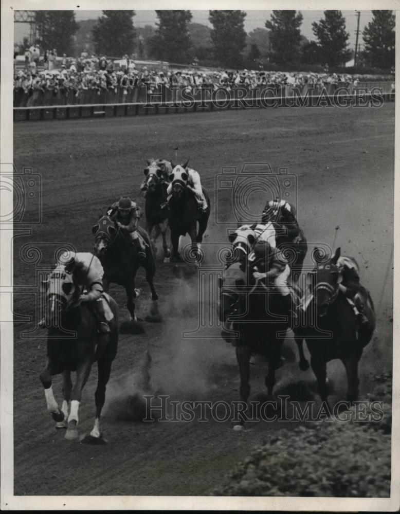 1939 Press Photo Arlington Park Ill Count D&#39;Or wins vs Drudgery, Taxes - Historic Images