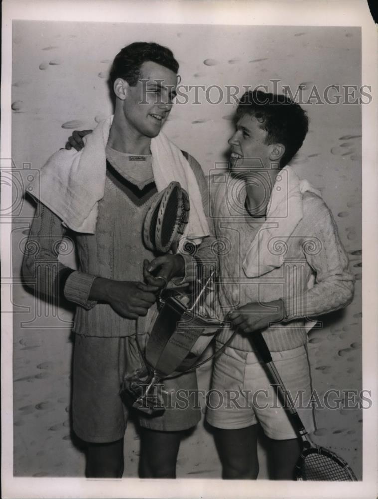 1937 Press Photo Richard Dorson, Bernie Rideout Intercollegiate Squash - Historic Images