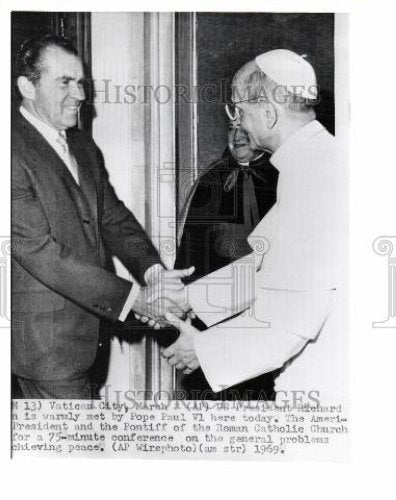 1969 Press Photo Nixon met Pope VI conference problems - Historic Images