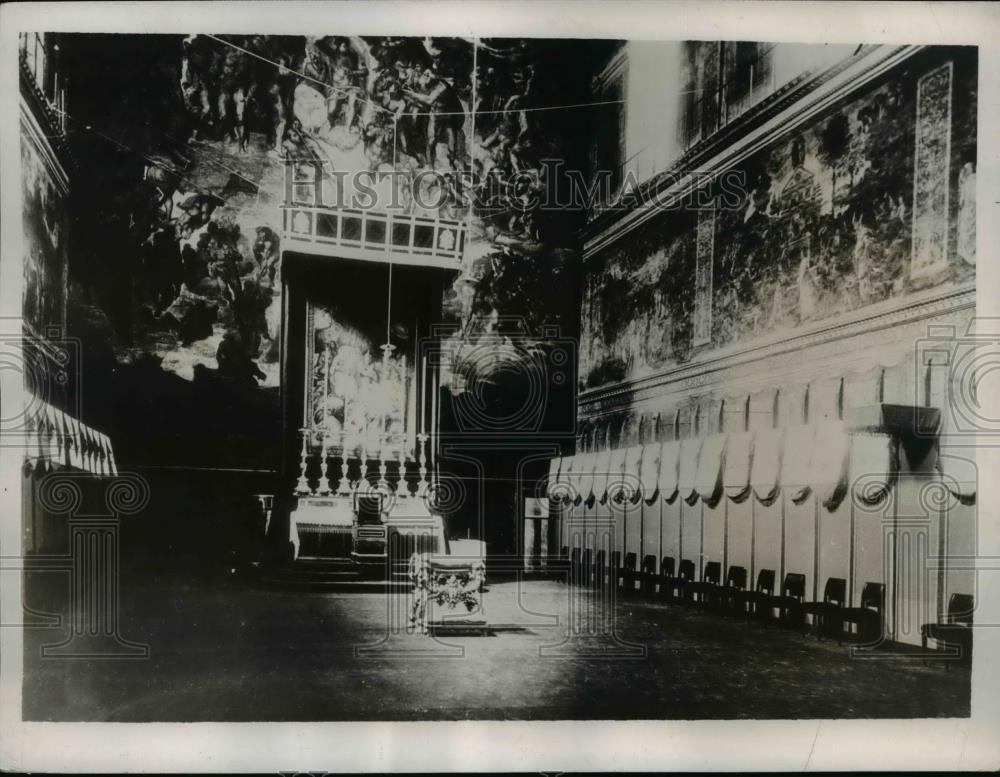 1937 Press Photo View of The Sistine Chapel of Vatican After Electing a New Pope - Historic Images