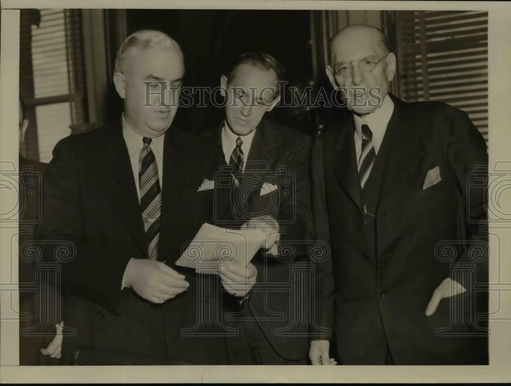 1938 Press Photo Woodrum, Hopkins, Taylor in support unemployment relief - Historic Images