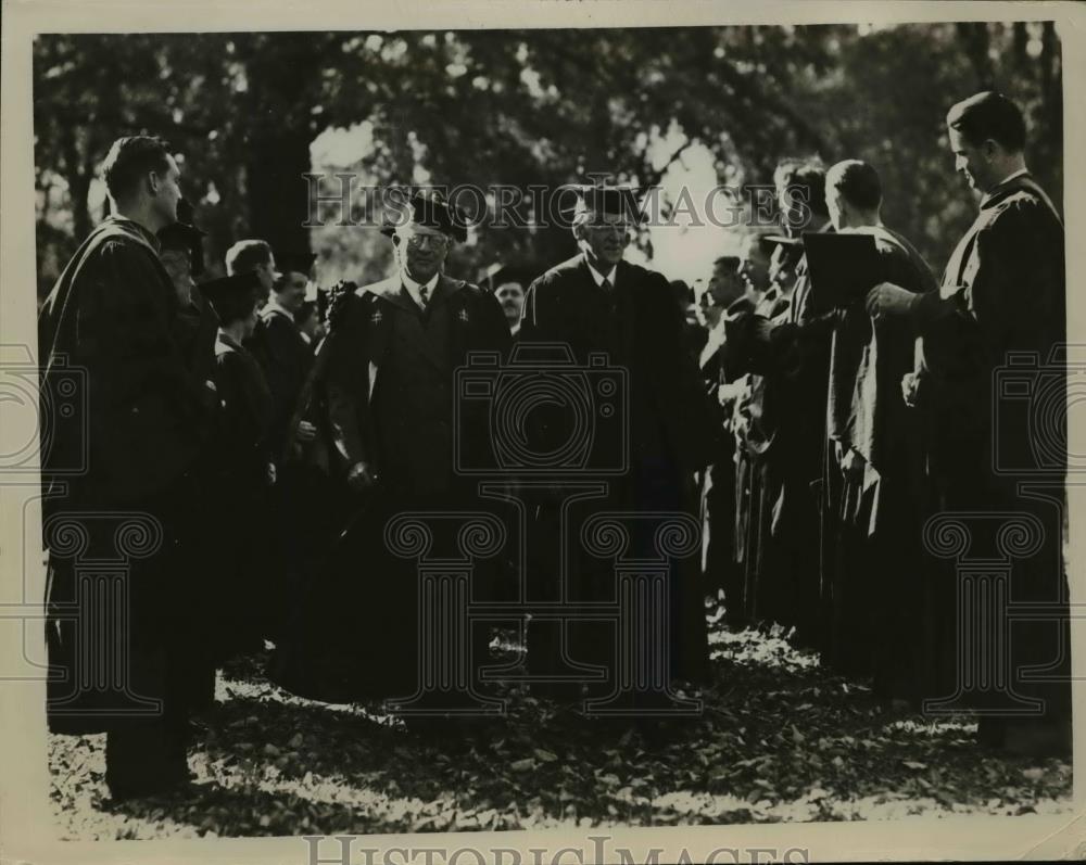 1937 Press Photo Faculty and staff walk in at Oberlin College Celebration - Historic Images