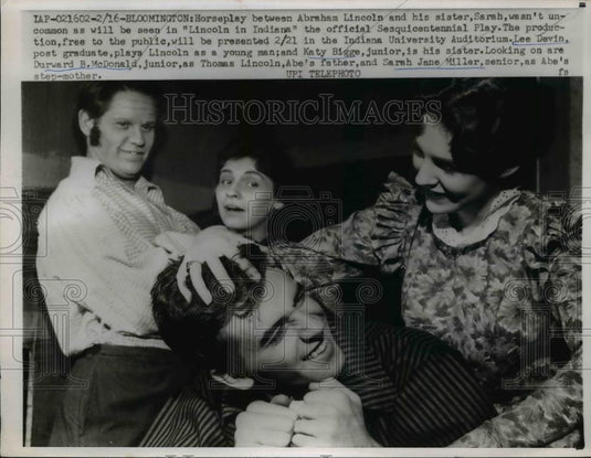 1959 Press Photo "Lincoln In Indiana" To Be Presented At Indiana University - Historic Images
