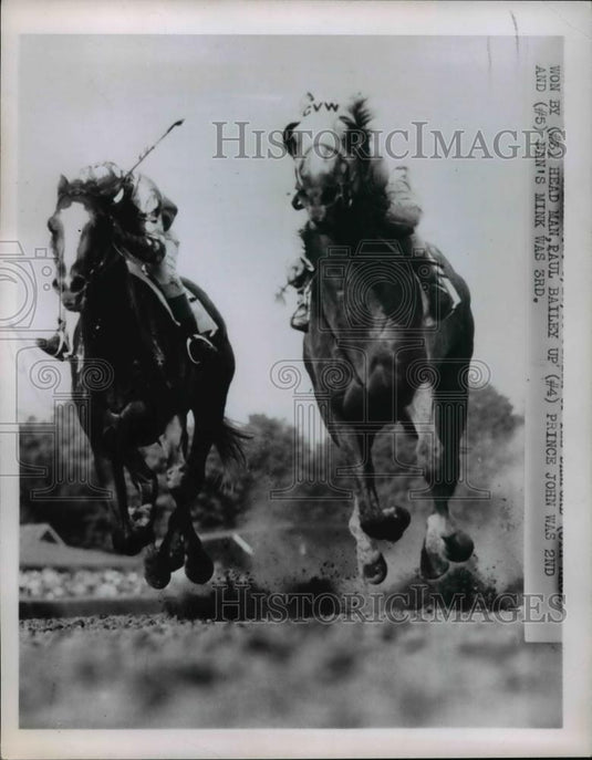 1955 Press Photo Paul Bailey on Head Man vs Prince John & Nan's Mink - net19898 - Historic Images