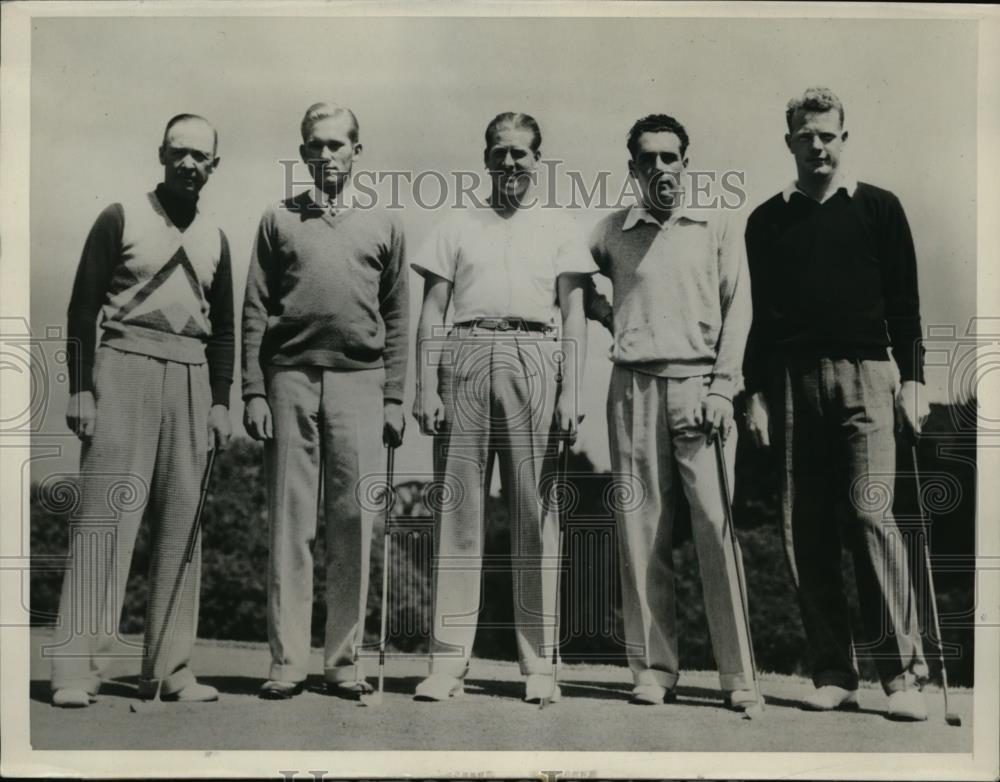 1935 Press Photo Stanford UNiversity golf team before National Tournament - Historic Images