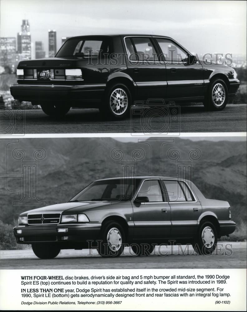 1989 Press Photo The 1990 Dodge Spirit ES and LE models. - spp01856 - Historic Images