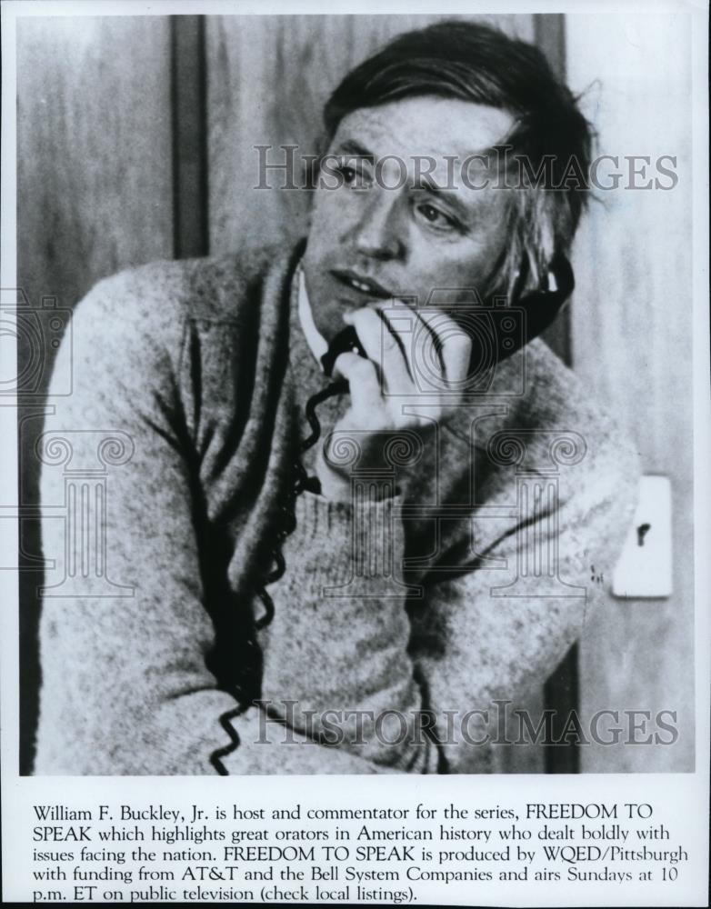 1983 Press Photo William F. Buckley, Jr. hosts Freedom to Speak. - spp01919 - Historic Images
