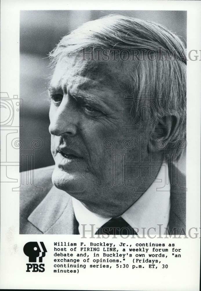 1990 Press Photo William F. Buckley host of Firing Line, on PBS. - spp02530 - Historic Images