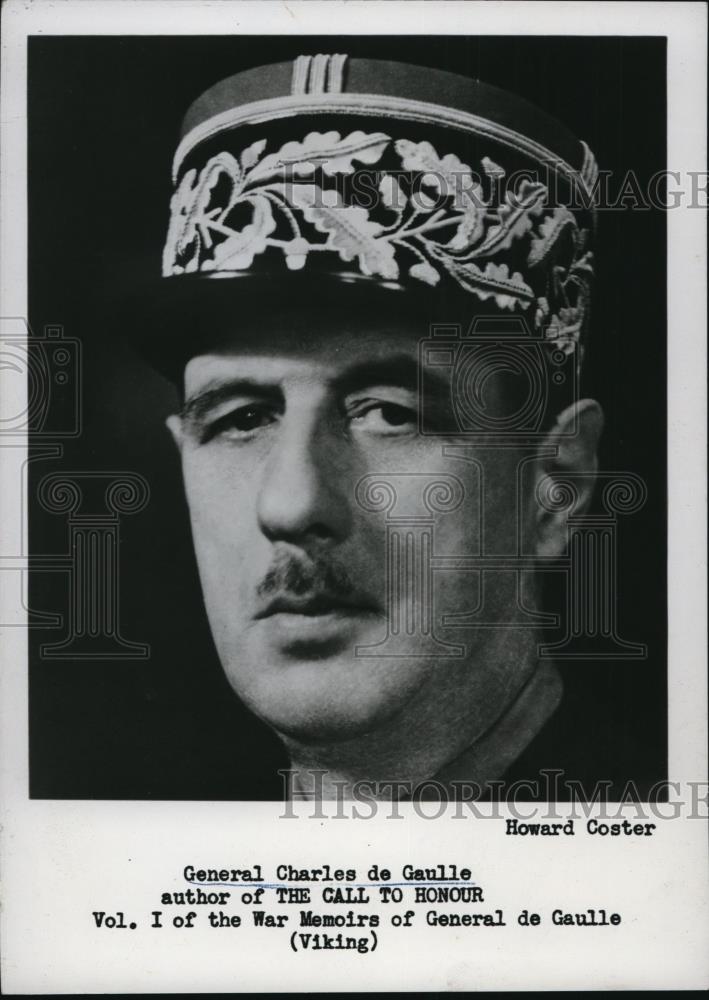 1955 Press Photo General Charles de Gaulle, author of The Call to Honor. - Historic Images