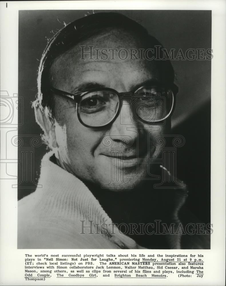 1989 Press Photo Neil Simon is profiled on Neil Simon: Not Just for La ...