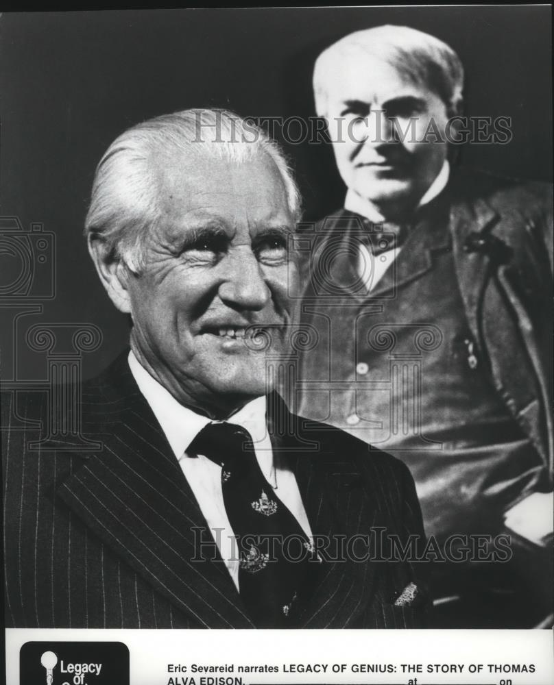 1979 Press Photo Eric Sevareid narrates Legacy of Genius: Story of Thomas Edison - Historic Images