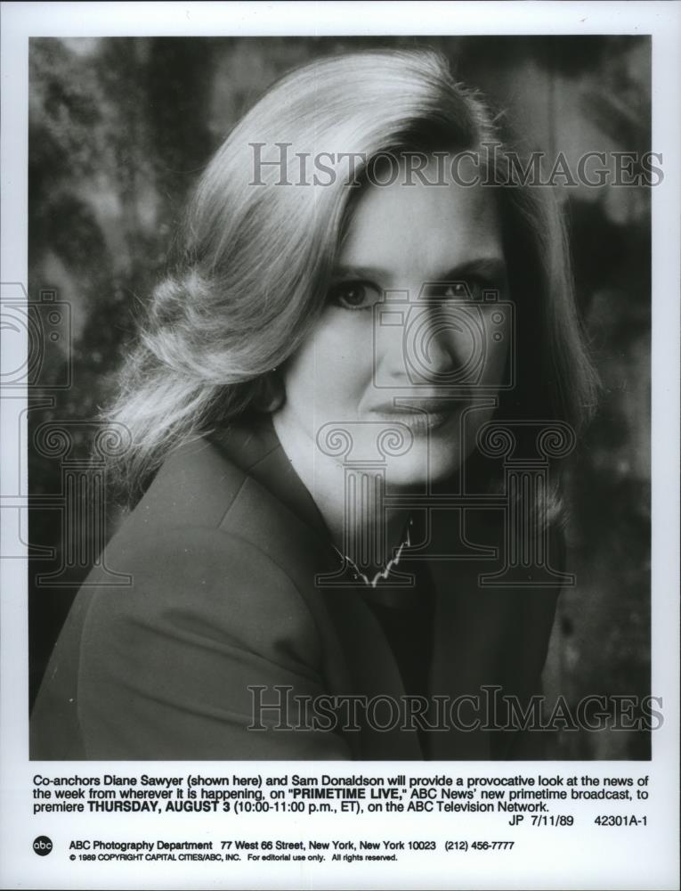 1989 Press Photo Diane Sawyer co-hosts Primetime Live, on ABC. - spp02704 - Historic Images