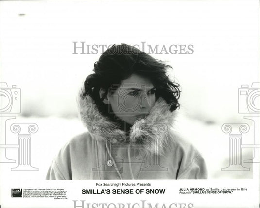 1997 Press Photo Julia Ormond as Smilla Jaspersen in "Smilla's Sense of Snow." - Historic Images